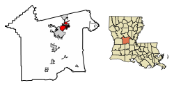 Rapides Parish Louisiana Incorporated and Unincorporated areas Pineville Highlighted